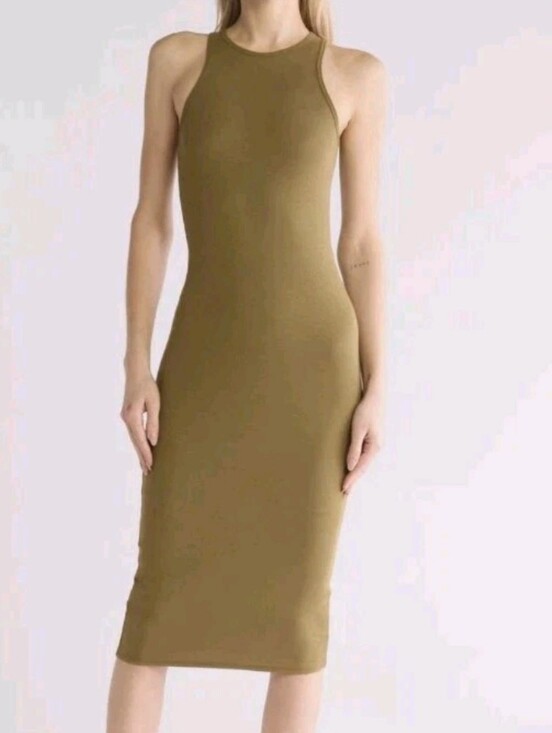 rag & bone Dresses & Skirts - Rag & Bone Essie Rib Tank Dress XS Olive Green Stretchy Midi Lightweight